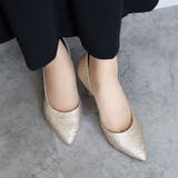 日本製 サイドオープン グリッター サテン パンプス | SHOE FANTASY | 詳細画像17 