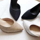 日本製 サイドオープン グリッター サテン パンプス | SHOE FANTASY | 詳細画像4 