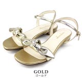gold | 日本製 フロントリボン ストラップサンダル | SHOE FANTASY