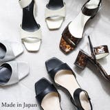 日本製 スクエアトゥ ゴムストラップ サンダル | SHOE FANTASY | 詳細画像1