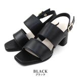 black | 日本製 異素材 ダブルベルト サンダル | SHOE FANTASY