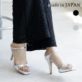 日本製 スクエアトゥ ストラップ ミュール サンダル ハイヒール | SHOE FANTASY | 詳細画像1 