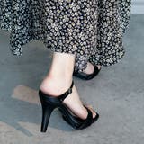 日本製 スクエアトゥ ストラップ ミュール サンダル ハイヒール | SHOE FANTASY | 詳細画像13 