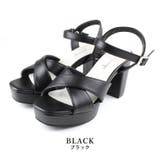 black | 日本製 クロスストラップ プラットフォーム サンダル | SHOE FANTASY