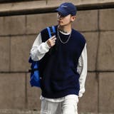 ネイビー | オーバーサイズ ニットベスト 韓国 | Shoowtime