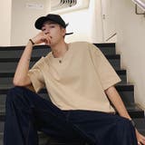 H (ベージュ) | ビッグシルエット tシャツ メンズ | Shoowtime