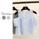肩出し ギンガムチェック トップス | ShopNikoNiko | 詳細画像1 