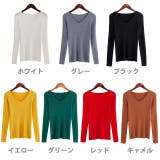 春新作 Ｖネックベーシックリブニットトップス ma | ShopNikoNiko | 詳細画像2 