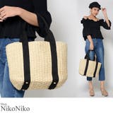 冬新作 バイカラーストローバッグ バッグ | ShopNikoNiko | 詳細画像1 