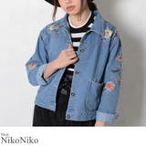 冬新作 刺繍デニムジャケット アウター | ShopNikoNiko | 詳細画像1 