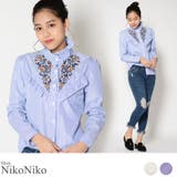 夏新作 刺繍フリルシャツ ma | ShopNikoNiko | 詳細画像1 