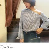 冬新作 肩だしストライプシャツ ma | ShopNikoNiko | 詳細画像1 