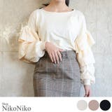 夏新作 フリル袖 ニットトップス | ShopNikoNiko | 詳細画像1 