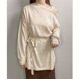 アイボリー | 冬新作 ワンショルドッキングチュニック トップス | ShopNikoNiko