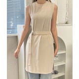 ブラック | 秋新作 ベルト付き細リブスリットチュニック シンプル | ShopNikoNiko