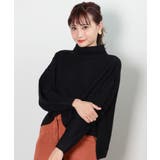 ブラック | 秋新作 横編ニットセーター トップス | ShopNikoNiko