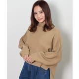 ベージュ | 秋新作 横編ニットセーター トップス | ShopNikoNiko