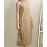 ベージュ | 冬新作 バックプリーツ ノースリーブワンピース | ShopNikoNiko