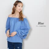 ブルー | 冬新作 オフショルブラウス ma | ShopNikoNiko