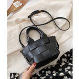ブラック | 夏新作 ブロックレザー2wayバッグ ハンドバッグ | ShopNikoNiko