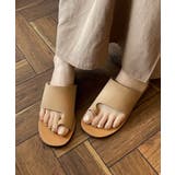 キャメル | 春新作 トウリングフラットサンダル シンプル | ShopNikoNiko