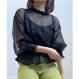 ブラック | 春新作 シフォンウエストギャザーブラウス シンプル | ShopNikoNiko