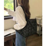 ブラック | 秋新作 キルティング トートバッグ | ShopNikoNiko