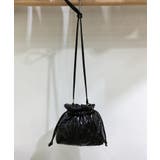 ブラック | 冬新作 キルティング 巾着ショルダーバッグ | ShopNikoNiko