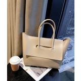 ベージュ | 冬新作 フェイクレザー トートバッグ | ShopNikoNiko