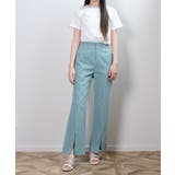 グリーン | 春新作 チェック柄 フレアパンツ | ShopNikoNiko