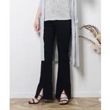 ブラック | 冬新作 スリットフレアデニム パンツ | ShopNikoNiko