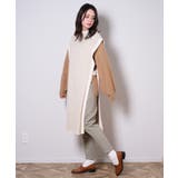 オフベージュ | 冬新作 ジャガード柄 サイドオープンロングニットベスト | ShopNikoNiko