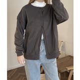 ブラック | 冬新作 2way 裏毛スウェットカーディガン | ShopNikoNiko