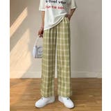 グリーン | 冬新作 ギンガムチェック ワイドパンツ | ShopNikoNiko