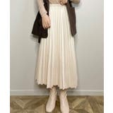 ベージュ | 夏新作 フェイクスエード ロングプリーツスカート | ShopNikoNiko