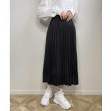 ブラック | 夏新作 フェイクスエード ロングプリーツスカート | ShopNikoNiko