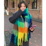 グリーン | マフラー チェック柄 ストール | ShopNikoNiko