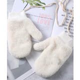 ホワイト | 冬新作 ミトン編み 紐付き | ShopNikoNiko