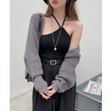 グレー | 春新作 クロップド丈 ニットボレロカーディガン | ShopNikoNiko