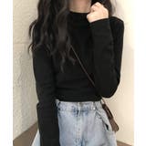 ブラック | 春新作 シンプル モックネック | ShopNikoNiko