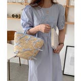 ブルー | 春新作 リボン付き かごバッグ | ShopNikoNiko