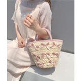 ピンク | 春新作 リボン付き かごバッグ | ShopNikoNiko