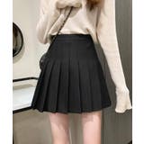 ブラック | 春新作 インパン付き プリーツミニスカート | ShopNikoNiko