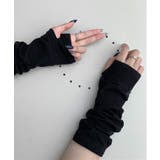 ブラック | 夏新作 ロゴ刺繍 アームカバー | ShopNikoNiko