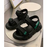 ブラック | 春新作 厚底 ダッドスポーツサンダル | ShopNikoNiko