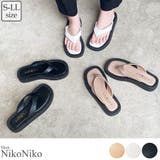 春新作 フェイクレザー スクエアトングサンダル | ShopNikoNiko | 詳細画像1