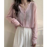 ピンク | 春新作 Vネック シアーカーディガン | ShopNikoNiko