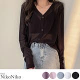 春新作 Vネック シアーカーディガン | ShopNikoNiko | 詳細画像1