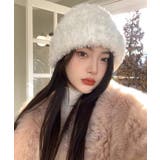 ホワイト | 冬新作 シャギーニット帽子 ビーニー | ShopNikoNiko