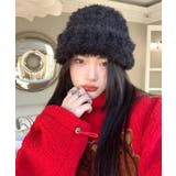 ブラック | 冬新作 シャギーニット帽子 ビーニー | ShopNikoNiko